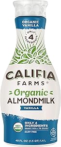 Califia Farms - Organic Vanilla Almond Milk, 48 Oz, Dairy Free, Vegan, Plant Based, Organic Milk, Non GMO, Low Calorie, USDA 