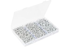 TFUTLT 600 Pcs 1/2" 3/4" 3/8" Galvanized Hog Rings Professional Upholstery Hog Rings Installation Assortment Kit for Auto Uph