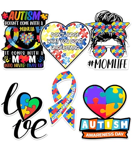 3M Autism Awareness Puzzle Skull Decal – Red Vinyl Sticker For Car Truck Window Bumper