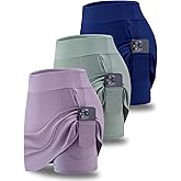 3 Pack Women’s Active Skorts with Pockets High Waist Athletic Skirts with Built-in Shorts for Tennis Golf Workout