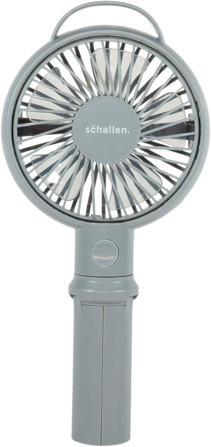 Schallen Rechargeable Battery USB Electric Handheld Portable Travel and Tripod Desk Table Small Mini Air Cooling Fan (Grey) - Image 4