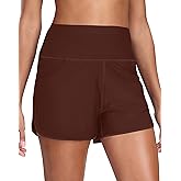 Starlemon Women's 3" High Waisted Swim Board Shorts Quick Dry Beach Swimming Shorts for Women with Liner Pockets