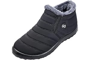 DUOYANGJIASHA Womens Snow Boots Warm Ankle Booties Waterproof Comfortable Slip On Outdoor Fur Lined Lining Winter Shoes for Women