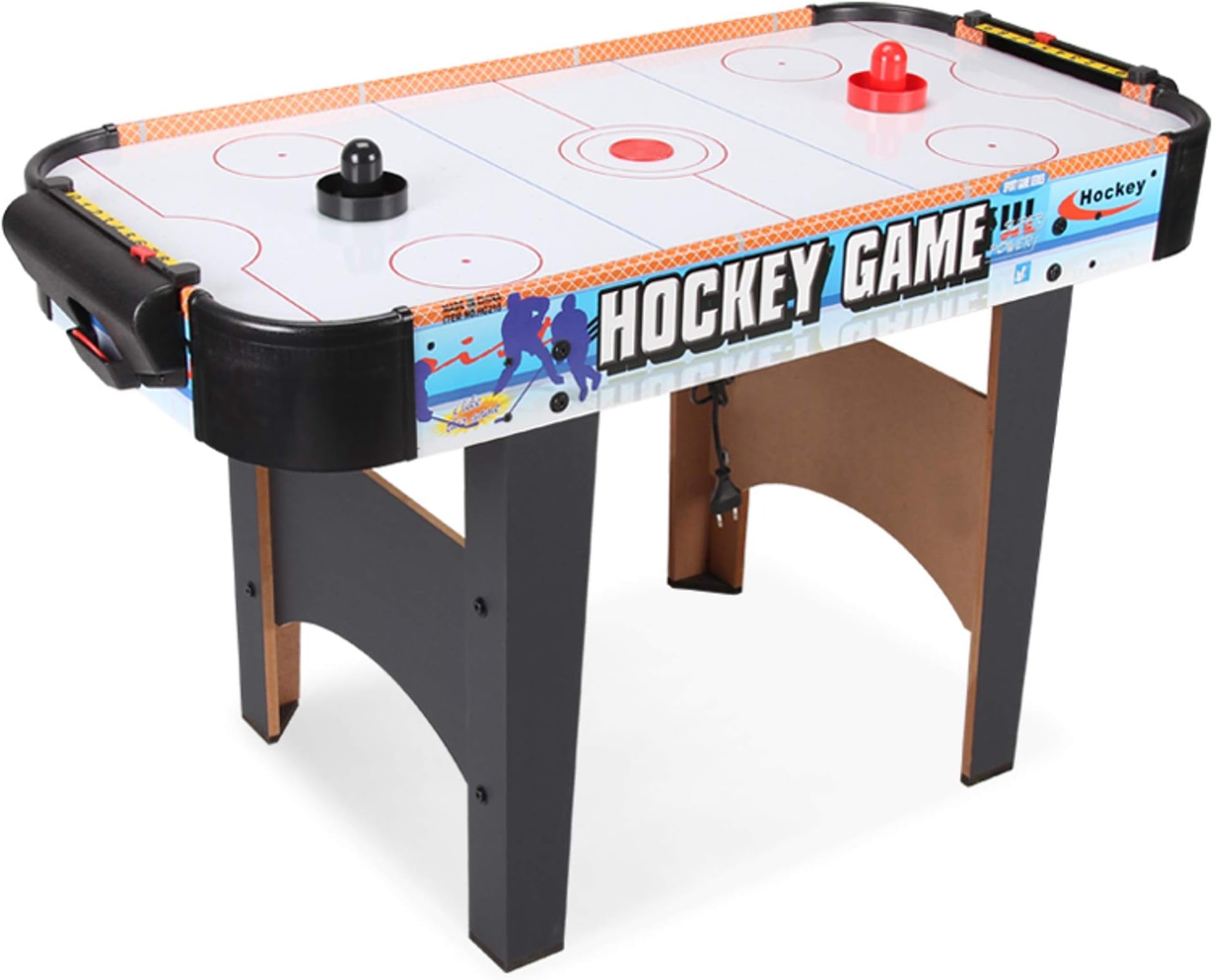Kemket Tabletop Air Hockey Table, Travel-Size, Lightweight, Plug-in - Mini Air-Powered Hockey Set with 2 Pucks, 2 Pushers (HG228)