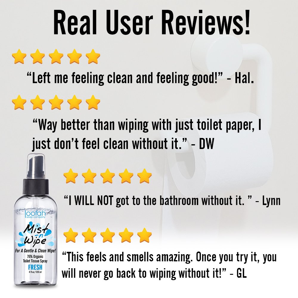 2 PACK Toilet Tissue Spray Mist N Wipe Better Than Flushable