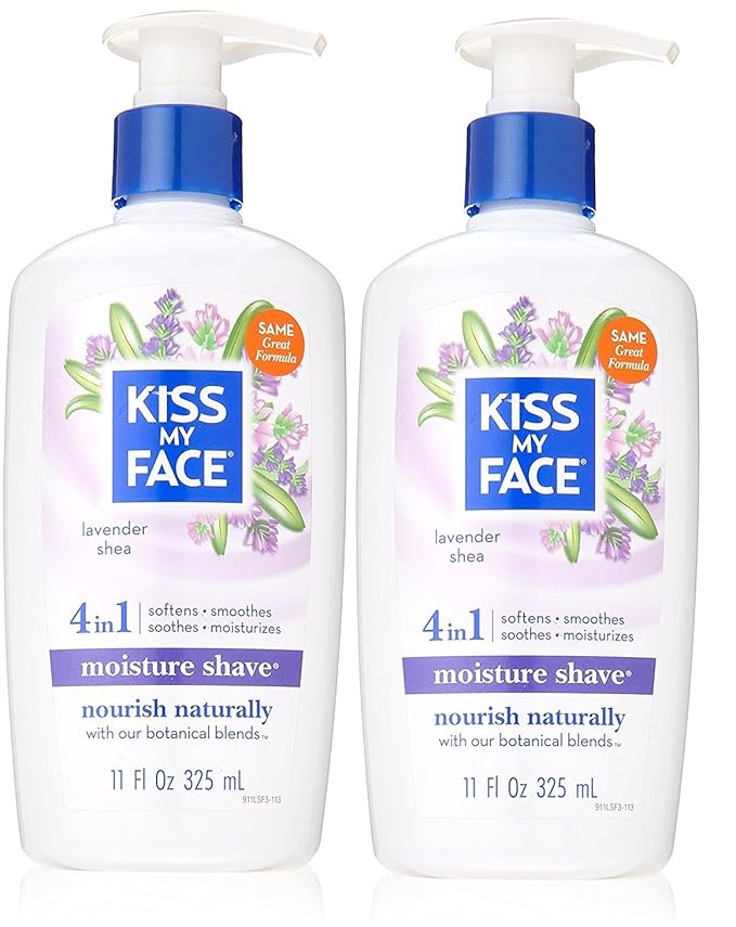 Kiss My Face Lavender and Shea Shaving Cream (Pack of 2) With Aloe Vera, Vitamin E