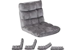 SUPER DEAL 14-Position Folding Floor Chair Gaming Sofa Cushioned Padded Reclining Bed Lounge Couch Seating for Comfy Reading, Reading, Gaming, Relaxing, Watching TV