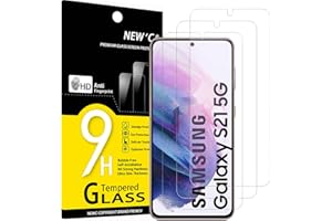 NEW'C 3 Pack Designed for Samsung Galaxy S21 5G (6.2), Screen Protector Tempered Glass, Scratch-Proof, Bubble-Free, Ultra Res