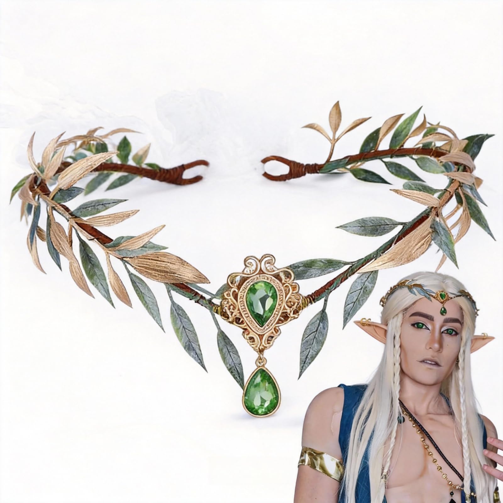 ZhuXIXILiang Woodland Elf Crown poison ivy accessories fairy crown Forest Headpiece for Women hocus pocus costume adult Renaissance Cosplay Costume Carnival, Halloween