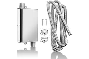 DTNESS 300cm/118" Diesel Heater Exhaust Pipe with Upgraded Muffler and Clamps, 1"/2.5cm ø Generator Exhaust Extension Stainless Steel Exhaust Pipe Parking Air Heater Fuel Tank Diesel Gas Vent Hose