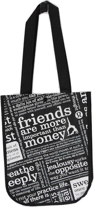 Amazon De Lululemon Schwarz Manifest Klein Wiederverwendbar Tote Reisetasche Turnbeutel