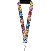 Buckle-Down Power Rangers Lanyard, Sabans Power Rangers Zord and Icon Blocks and Title Logo, Elastic