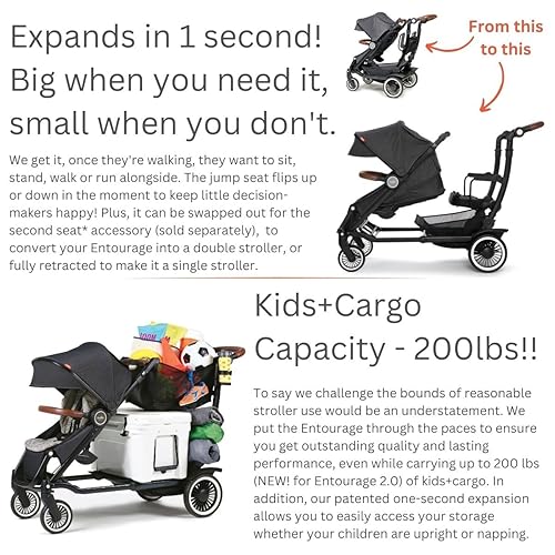 Austlen Entourage Sit and Stand Stroller in Navy (Also