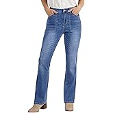 luvamia Bootcut Jeans for Women Trendy High Waisted Classic Boot Cut Stretchy Denim Pants Patch Pocket Trouser Jeans