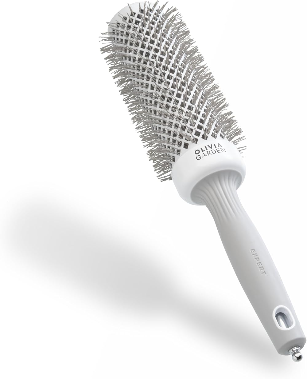 Olivia Garden Expert Blowout Speed Round Brush 45mm Ceramic Barrel White Grey