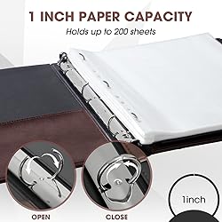 Marspark 2 Pcs Vintage Hardback 3 Ring Leather