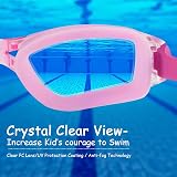 COOLOO Kids Swimming Goggles 2 Pack Anti-Fog UV Waterproof No Leaks view 4
