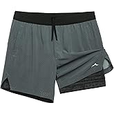 maamgic Men's 2 in 1 Gym Shorts 5 Inch Athletic Tennis Shorts Stretch Workout Running Shorts with Liner
