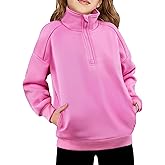 Arshiner Girls Half Zip Sweatshirt Fleece Quarter Zip Pullover Sweatshirts Fall Winter Clothes for Teen Girl Side Pockets