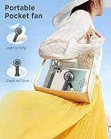 EasyAcc Mini Handheld Fan Powerful Desk Fan 3000mAh 15H USB C Rechargeable Black view 6
