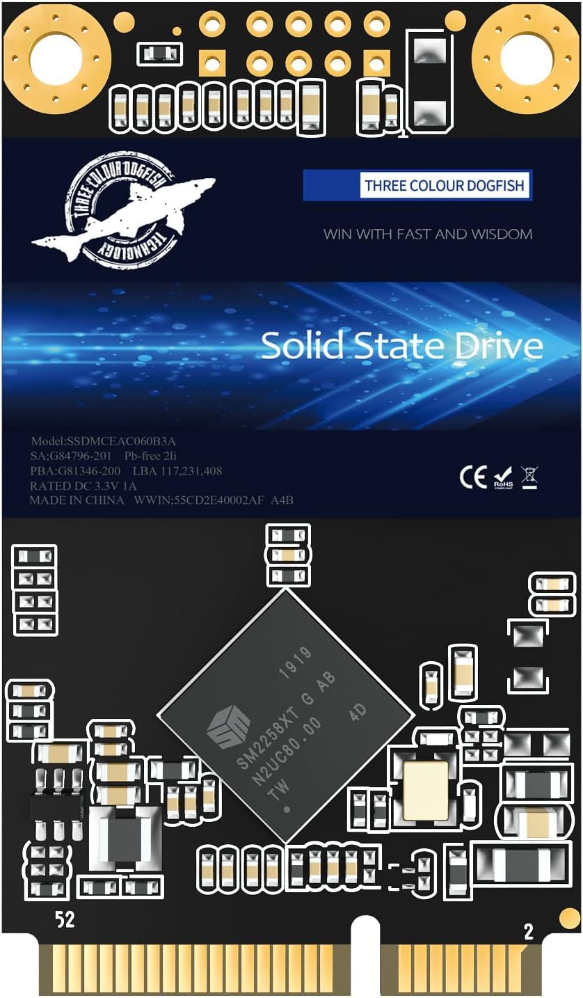 Dogfish Msata SSD 500GB Sata3 SataⅢ Internal Solid State Drive Mini Sata SSD Disk Including 16GB 32GB 60GB 64GB 120GB 128GB 240GB 250GB 480GB (500GB, MSATA)