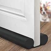 Holikme Door Draft Stopper Weather Stripping Adjustable Door Sweeps, Black | Draft Stopper for Bottom of Door Gap Filler, Windproof Seal, Easy Install, Block Noise, Cold Air, Light, Dust &amp; Drafts