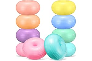 Libima 8 Pcs Flexible Seating for Classroom Yoga Ball Chairs Inflatable with Hand Pump Donut Exercise Ball Chair Cushion Seat