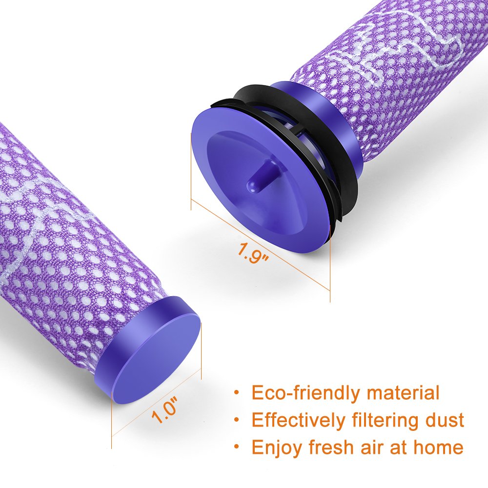 CAM-ULATA for Dyson Cordless Vacuum Filter Replacement V6 V7 V8 DC58 DC59 Accessories Parts # 965661-01 for Dyson Cordless Animal/Motorhead/Absolute Filter Kit 2 Pack
