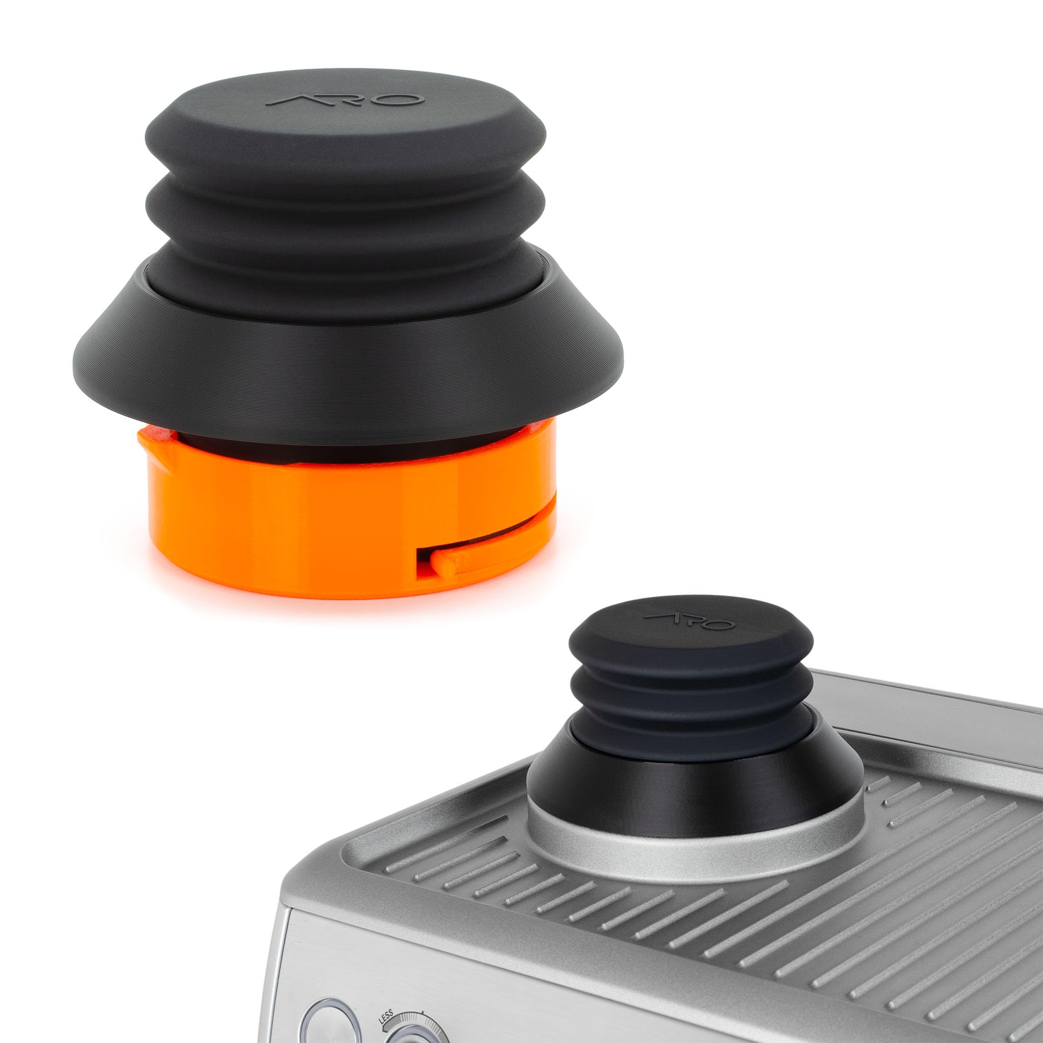 FusedLine Single Dose Hopper with Silicone Bellows and Anti-Popcorning Weight | Compatible with Sage Barista Express, Pro, Touch, and Impress | Black