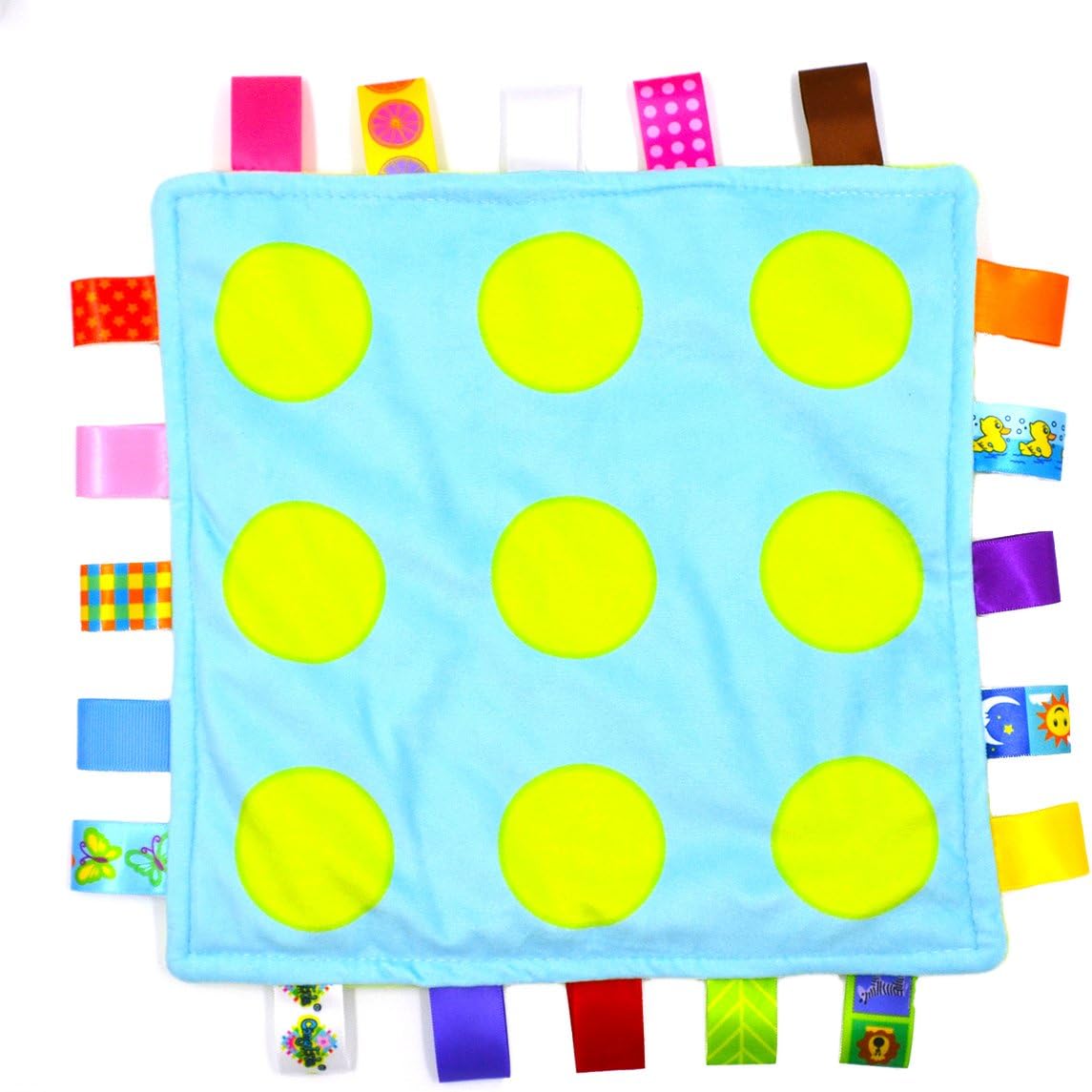DQTYE Breathable Infant Taggy Blanket Soft Touch Plush Taggy Toys Comfortable Security Taggie Present for Bedtime…