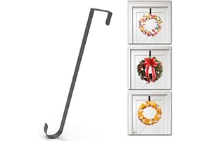 ROROP 15" Wreath Hanger,Christmas Decorations, for Front Door, Indoor or Outdoor Over The Door Wreath Hook Hanger for Easter Spring Halloween Xmas Wreath Decorations, Steel Material, 20lb Load Bearing