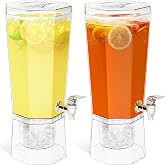 Lifewit 1 Gallon Drink Dispenser for Party with Leak-Proof Spigot, 2 Pcs | BPA Free Plastic, Removable Stand for Fridge Storage, Beverage Container for Juice/Tea/Lemonade Stand, Soda &amp; Mimosa Bar
