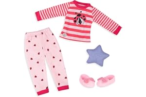 Glitter Girls - Ladybug Shimmer Pajama Top & Pant Regular Outfit - 14-inch Doll Clothes & Accessories Toys, 36 months to 144 months