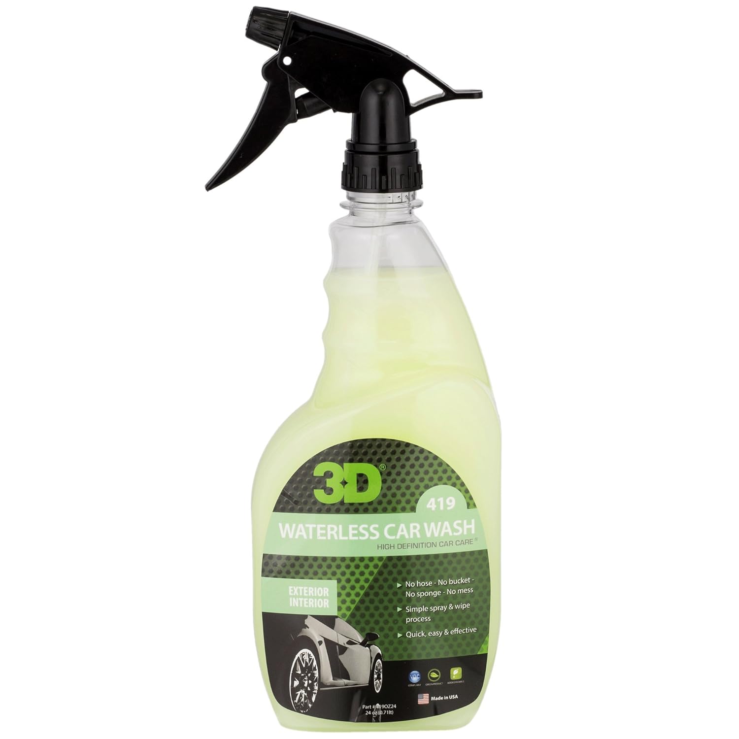 3D Waterless Car Wash 24 oz. Spray On Easy Express Clean