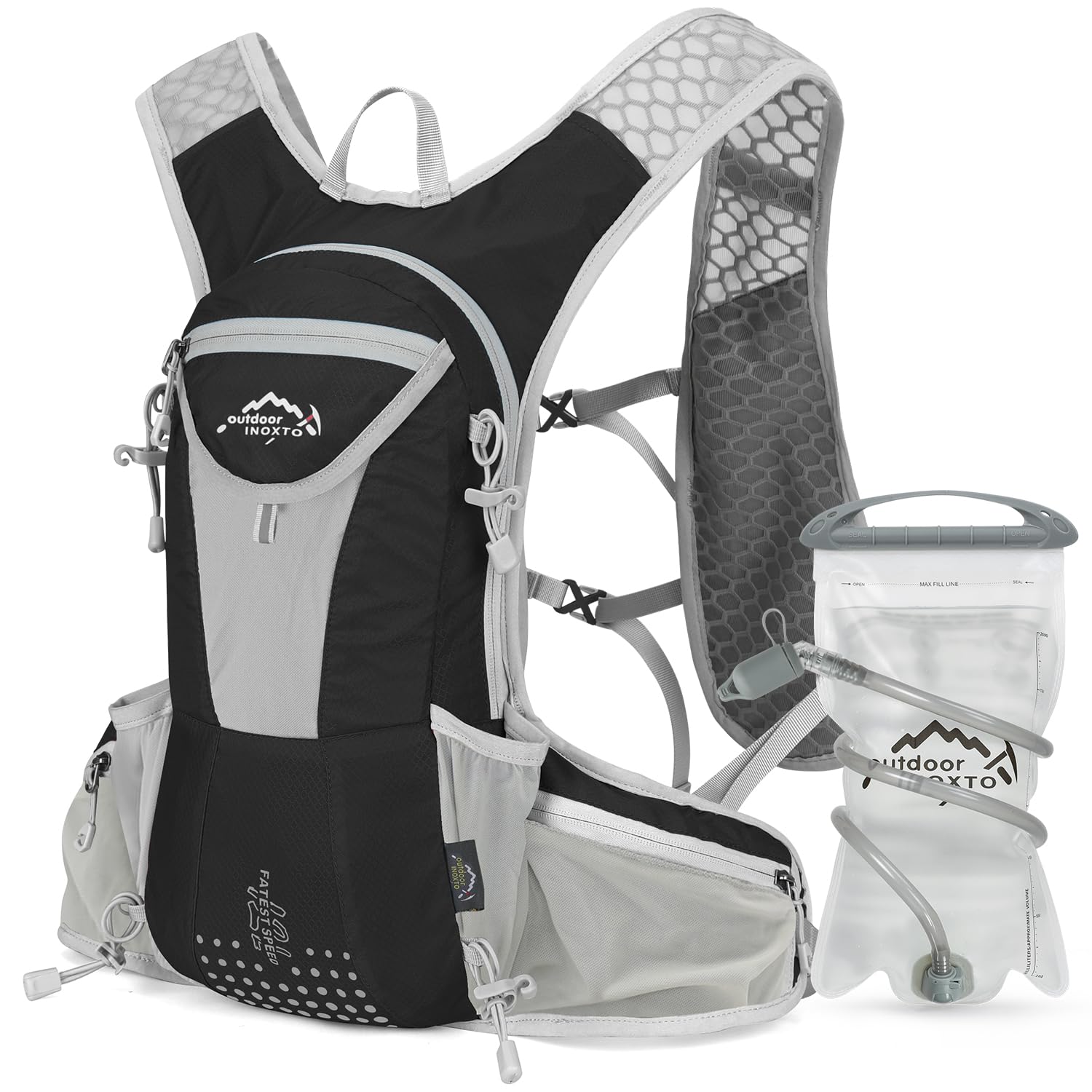 Photo 1 of ***MISSING PARTS***
IX INOXTO Hydration Pack Backpack, Lightweight Water Backpack with 2L Hydration Bladder Daypack for Men Women,Running Hydration Vest for Trail Running Hiking Cycling Race Climbing (Black Grey - 2L)