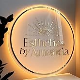 Weladmire Custom Acrylic Backlit Sign, Round Personalized Illuminated Logo Signs For Business, Storefront Design, Office Decor, Nail Salons, Beauty Studios, and Restaurant (14" to 46" Available)