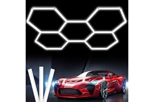 TOOWELL Hexagon Garage Lights, 5 Hexagon LED Light for Garage, 22000LM High Brightness Honeycomb Hex Car Detailing Ceiling LED Shop Light for Garage Warehouse Workshop Gym Shop