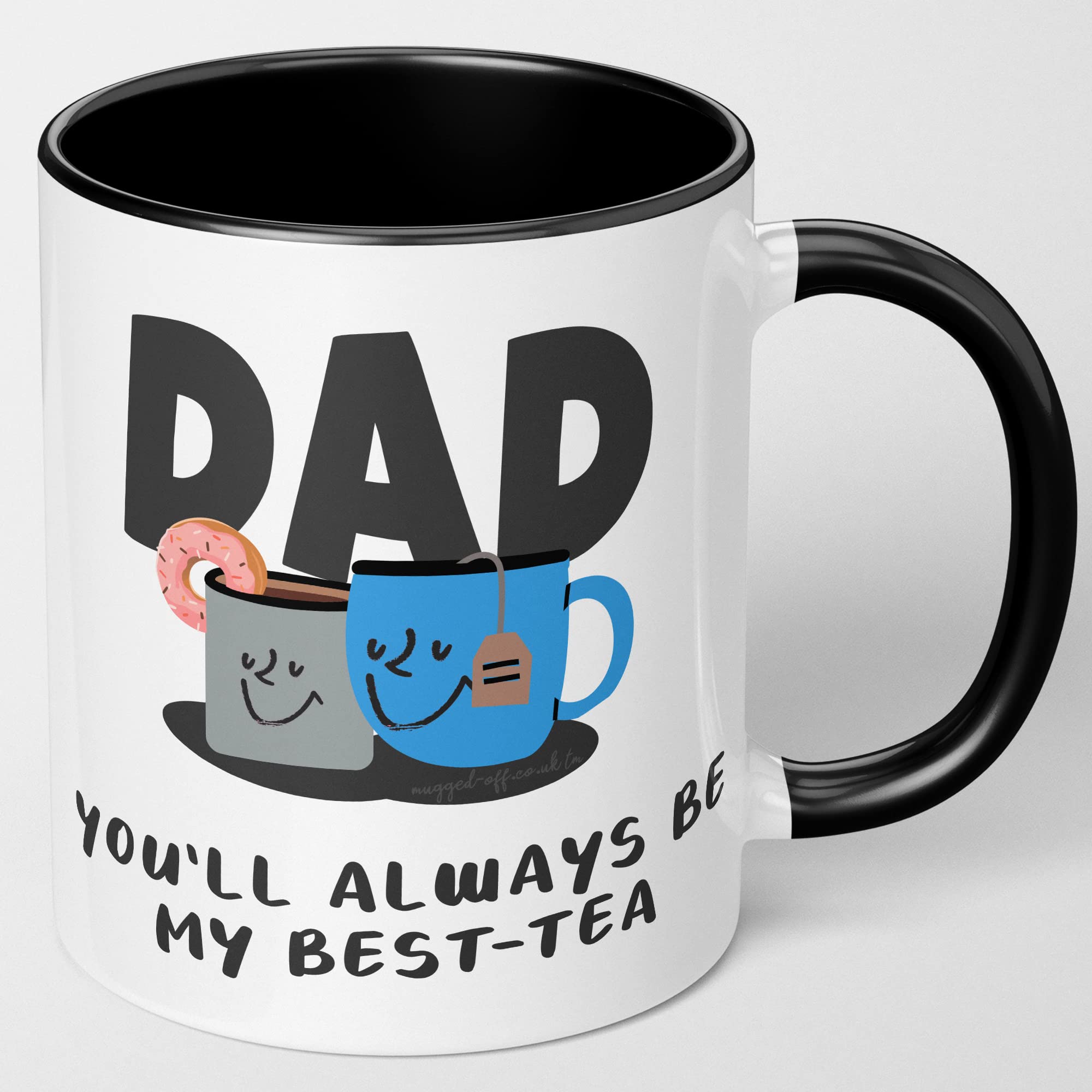 Mugged Off Presents for dad | Funny dad Mug Present from Son or Daughter Black 11oz Mug