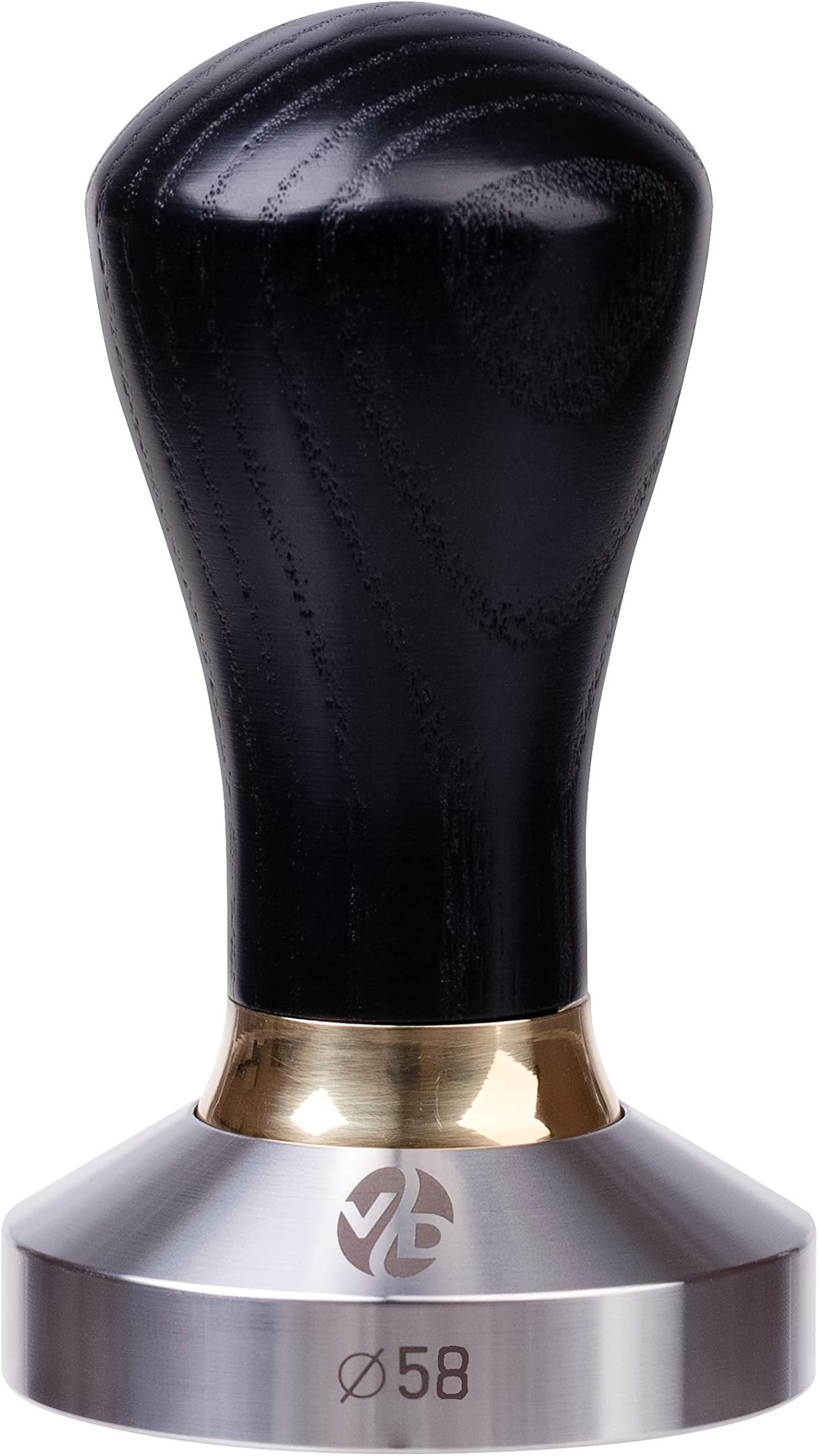 Tamper - Espresso Tamper - 58mm Tamper - Coffee Tamper Premium Series - Coffee Press Tool - Tamper Espresso - Stainless Steel Espresso Tamper - Handle Solid Wood - Pressure Base Tampers (black, 58mm)