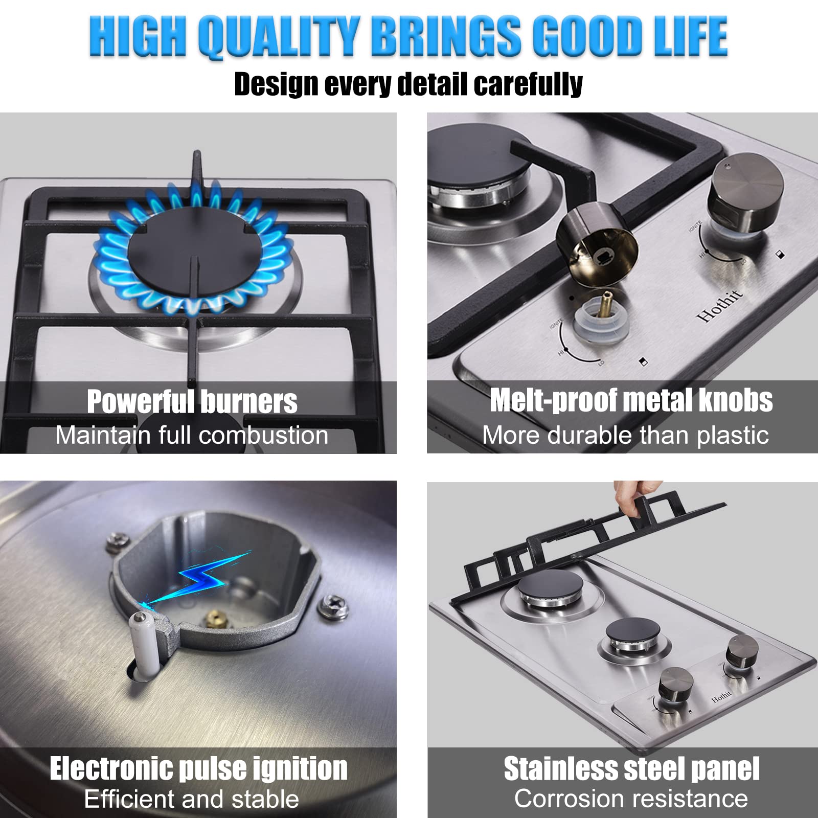 2 Burner Propane Gas Cooktop, 12