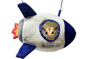 PETIVORE Warm & Cozy Hanging Bed, Rocket Nest Plush for Sugar Glider, Dwarf Mice, Gerbil, Squirrel, Marmoset and Small Animals