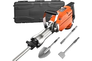 Uargd 2200W Electric Demolition Jack Hammer, Heavy-Duty Concrete Breaker with 6 Chisel Bits and Carrying Case