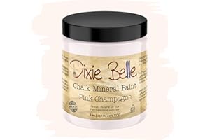 Dixie Belle Paint Company Chalk Finish Furniture Paint | Pink Champagne (8oz) | Matte Pale Pink Chic Chalk Mineral Paint | DIY Furniture Paint