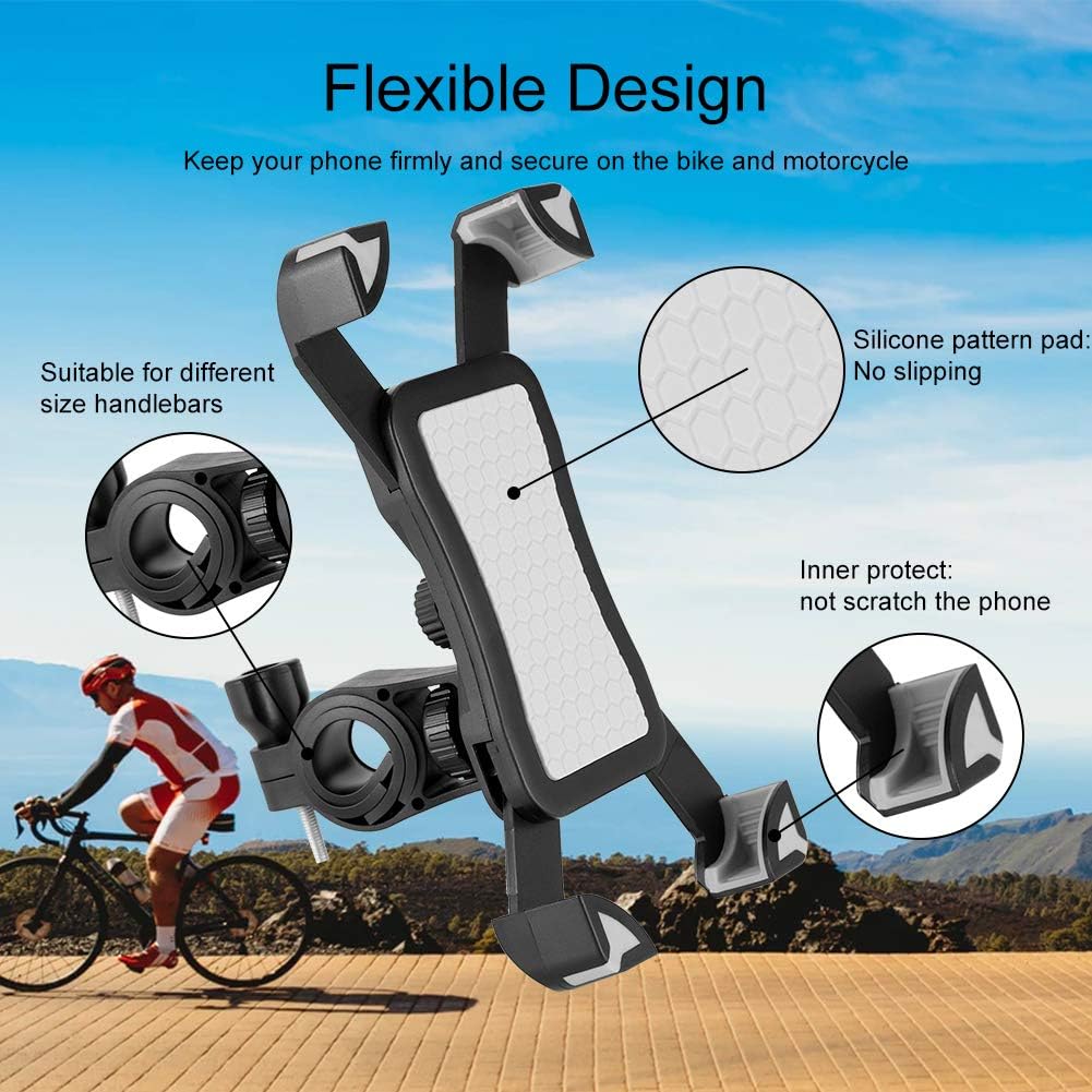 tiopeia Bike Phone Holder, 360° Rotation Anti-Shake Bike Phone Mount Compatible with All Smart Phone Between 3.5 and 6.5 inches : Sports & Outdoors
