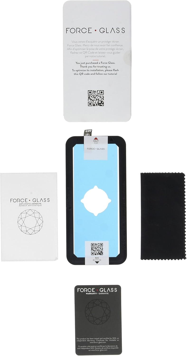 Force Glass Tempered Glass Screen Protector for Samsung Galaxy S8 with Installation Kit, Black contours
