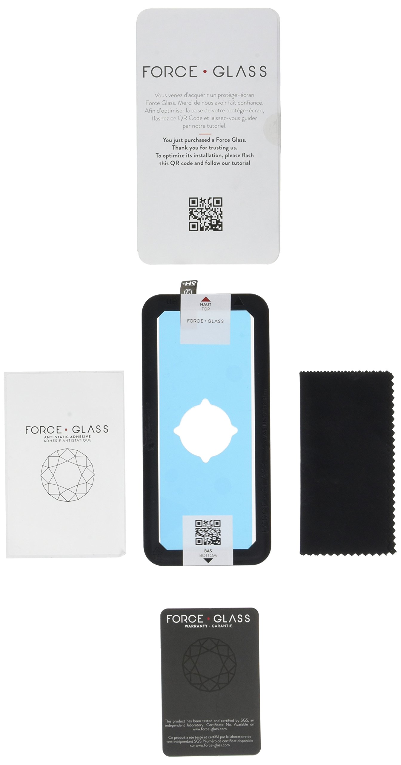 Force Glass Tempered Glass Screen Protector for Samsung Galaxy S8 with Installation Kit, Black contours