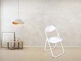Nyxi Set of 4 Folding Chairs Padded Paris Faux Leather White view 8