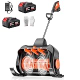 16" Cordless Snow Shovel, 3000mAh Battery Snow Blower, Lightweight Power Snow Thrower for Driveways & Sidewalks, Winter Snow Removal with Charger & 2 * 21V Batteries