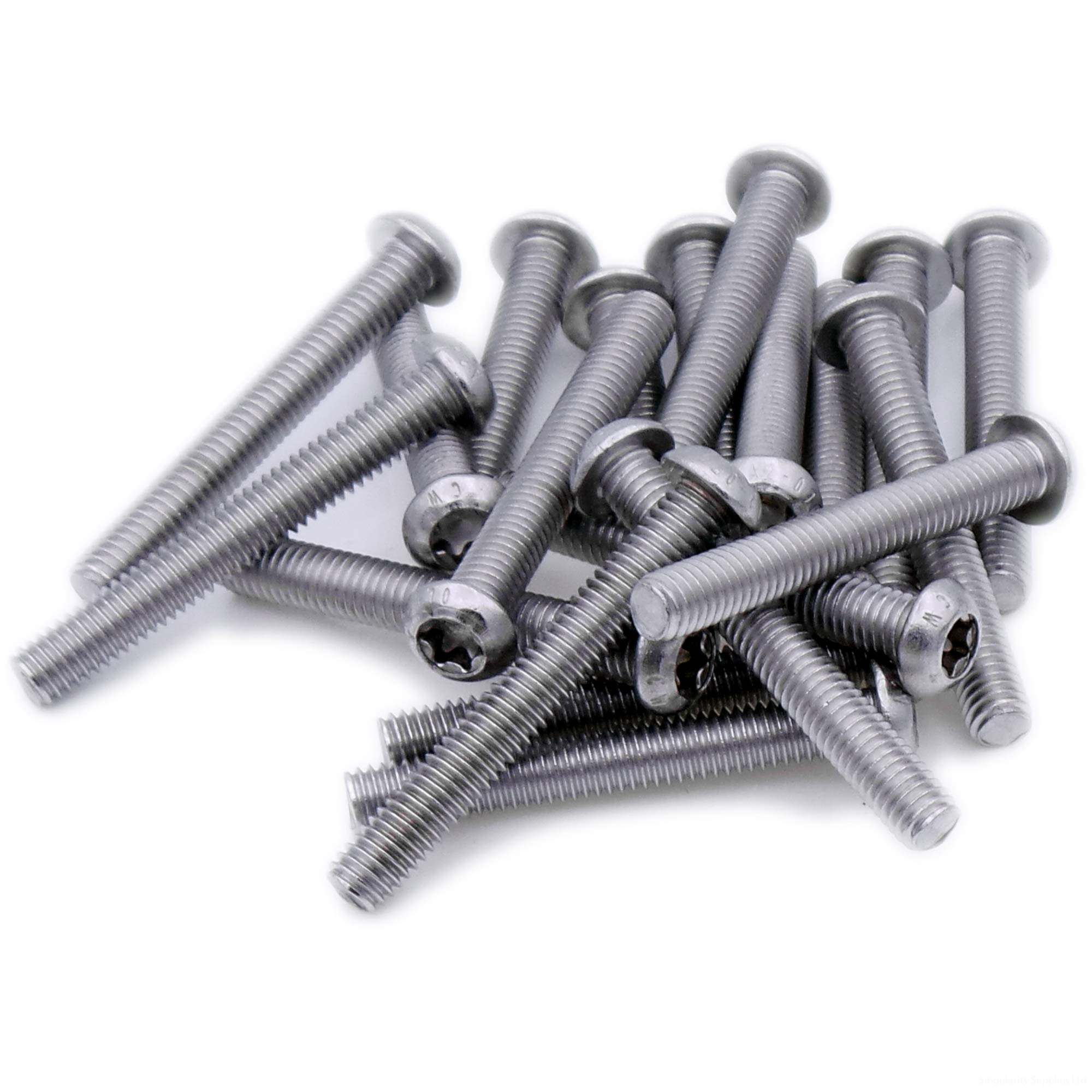 M4 (4mm x 22mm) TX Socket Button Machine Screw (Bolt) - Stainless Steel (A2) (Pack of 20)
