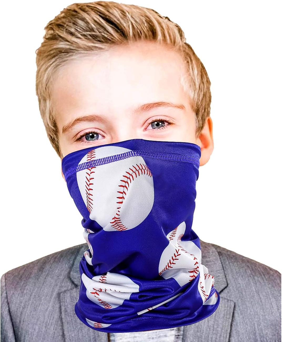 Kids Gator Mask Baseball Boys Gift Face Gaiter Bandanas 4-12 Years Old Youth Gaitor UV Sun Protection Outdoor Sport Themed Fishing Masks (Baseball): Clothing